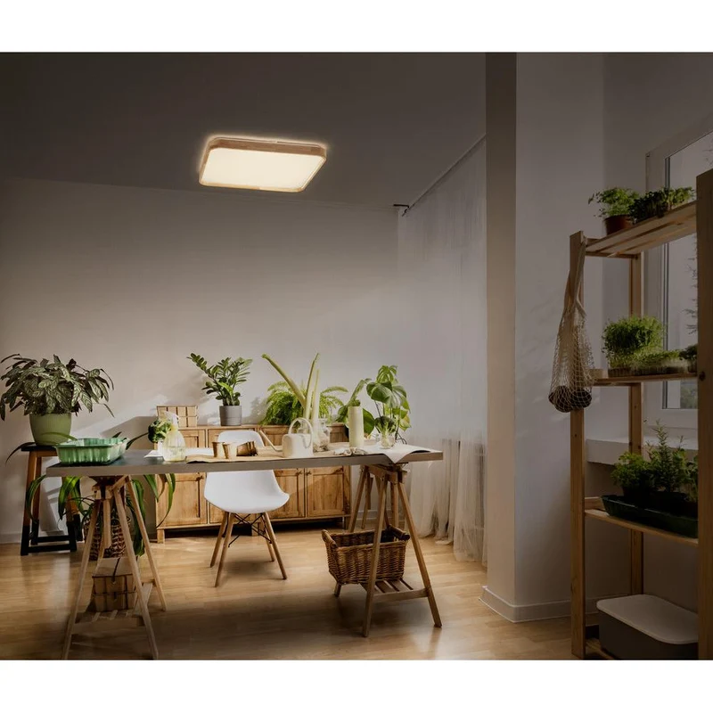 OSRAM ORBIS Alicia plafonnier dimmable Click-DIM 24W 395x395mm décor bois