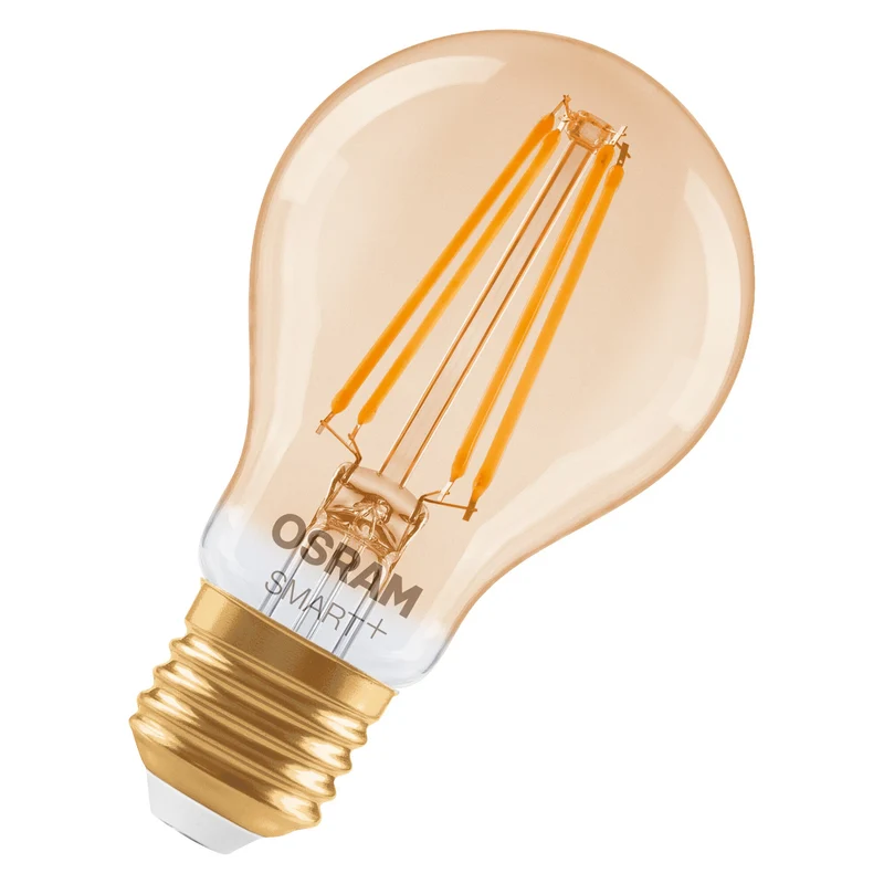 OSRAM Matter SMART+ ampoule LED avec technologie WiFi en verre doré, culot E27, dimmable, blanc chaud (2400K), remplace les ampoules à incandescence de 53 W, SMART+ WiFi classique dimmable, pack de 1