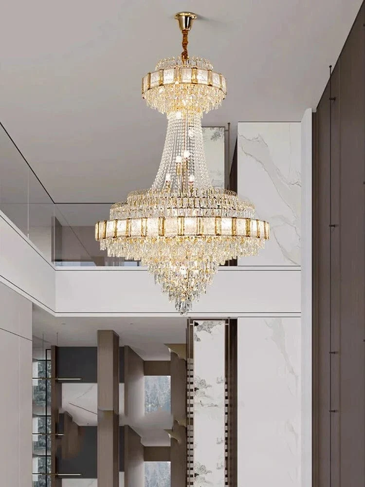 Grand Lustre Luxe pour Haut Plafond