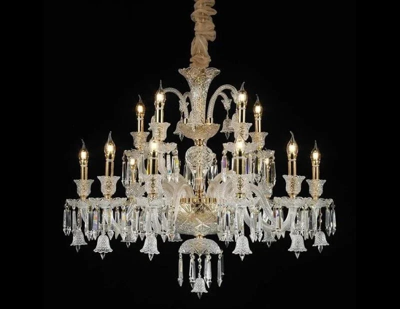 Lustre Chandelier en Cristal Transparent