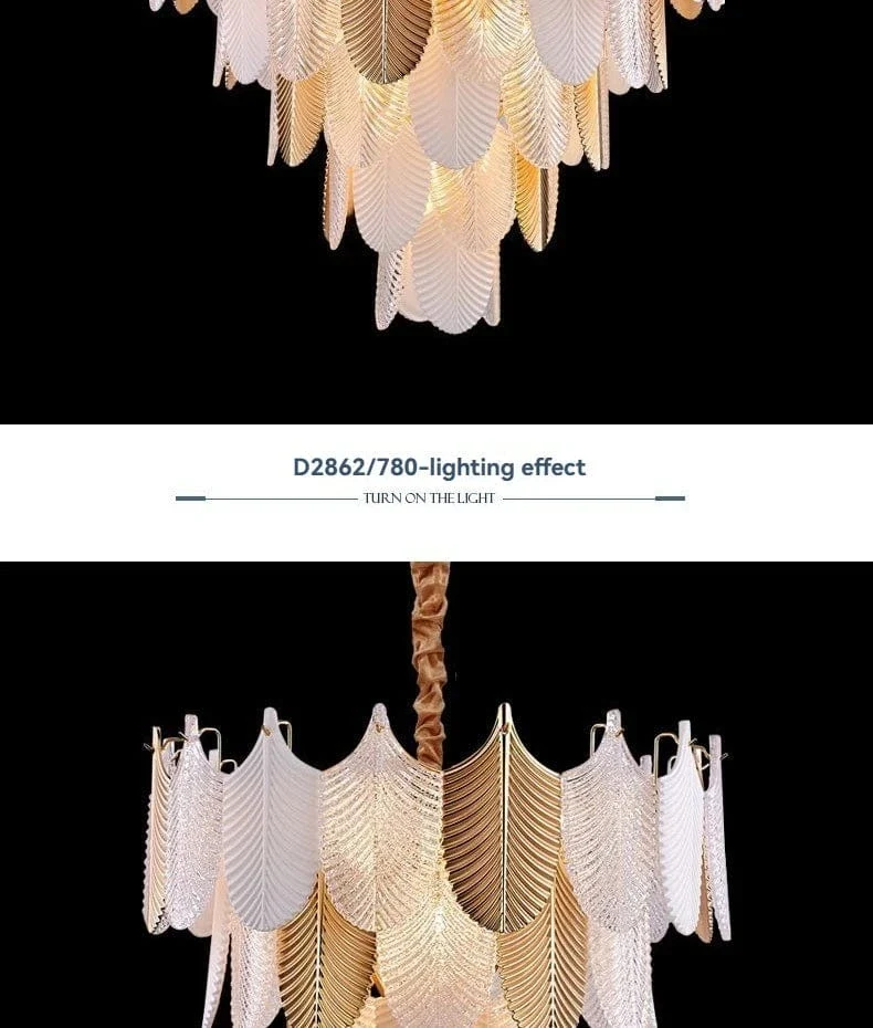 Lustre Chandelier Blanc en Verre