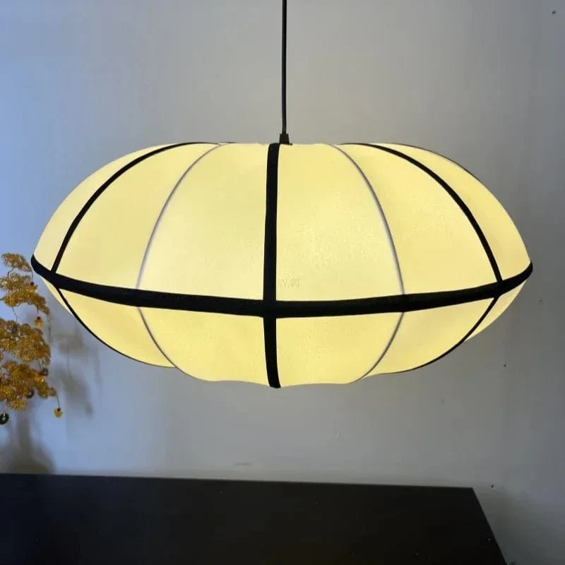 Suspension LED Médiévale Nordique – Lampe Zen en Soie pour Salon, Chambre & Décoration Maison