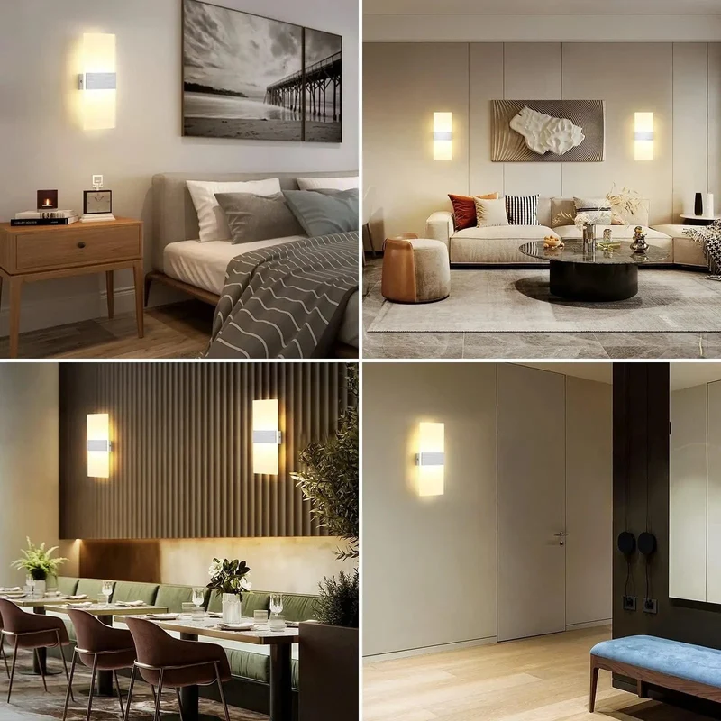 LED Wall Lamp Indoor Modern Wall Light Up and Down Hallway Lamp, Wall Lighting for Bedroom, Corridor, Living Room, Stairs, Etc.