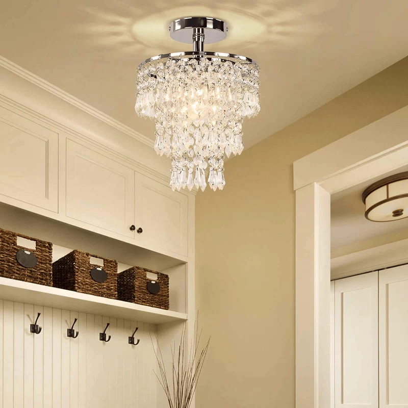 Plafonnier luxe cristaux en pluie