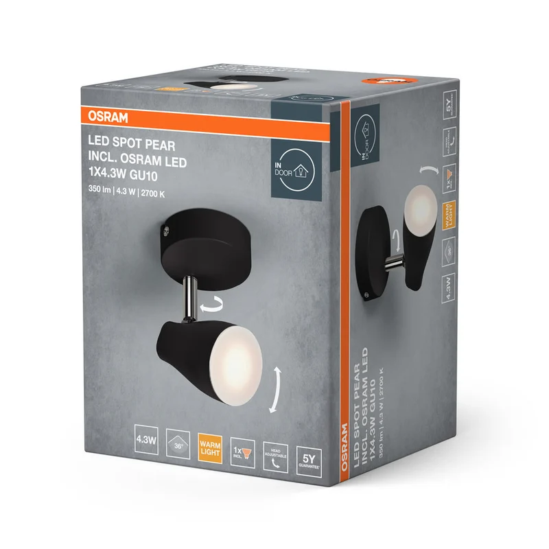 OSRAM LED SPOT PEAR Spot de plafond en saillie, blanc, 4,3W, 840lm