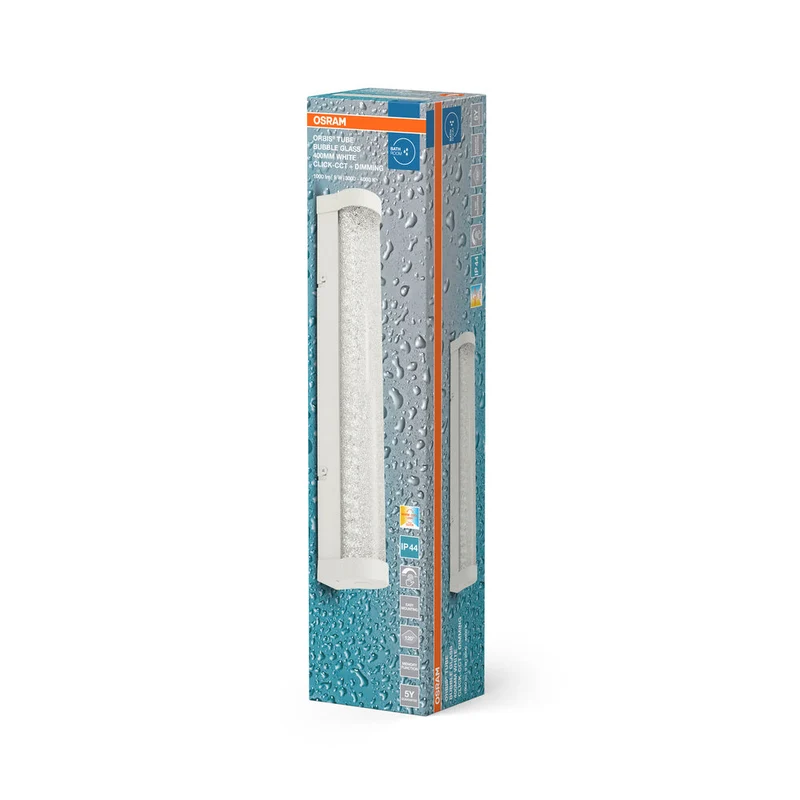 OSRAM ORBIS Tube miroir de salle de bain/applique murale verre à bulles 9W 40cm dimmable blanc
