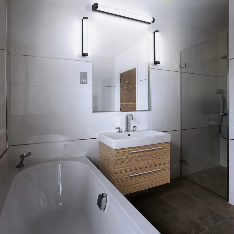 OSRAM ORBIS Tube Applique miroir de salle de bain/verre à bulles 9W 40cm noir