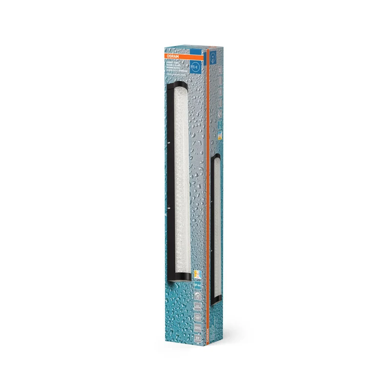 OSRAM ORBIS Tube lampe miroir/murale de salle de bain verre à bulles 12W 60cm noir