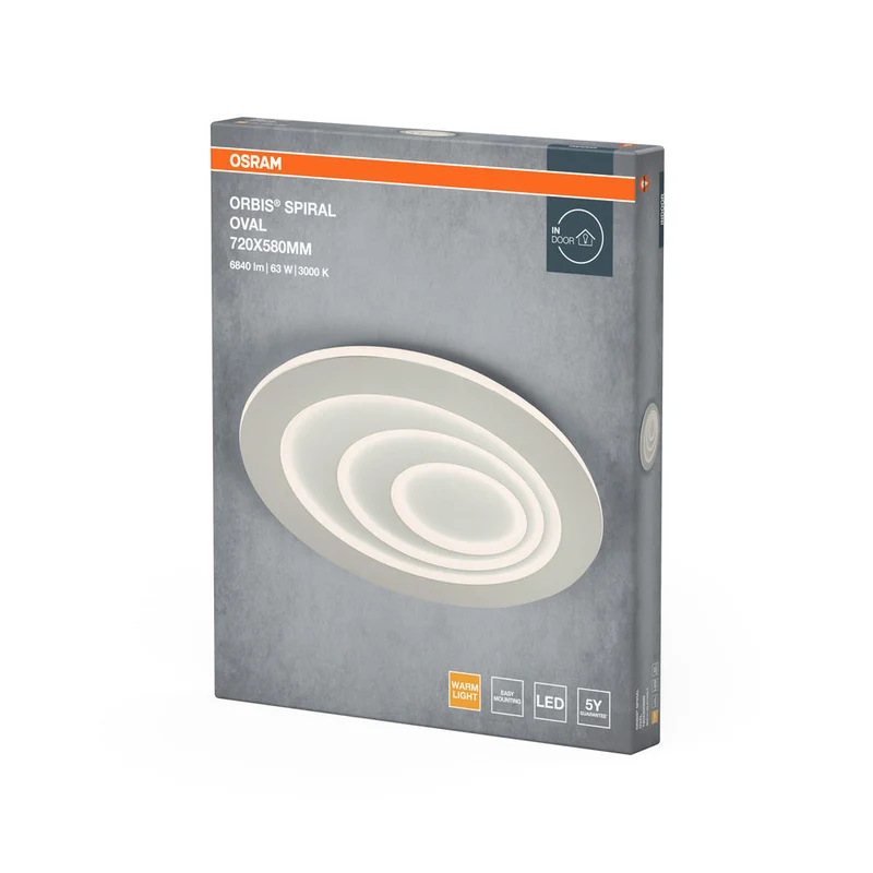 OSRAM ORBIS SPIRALE OVALE Plafonnier, blanc, 63W, 5000lm
