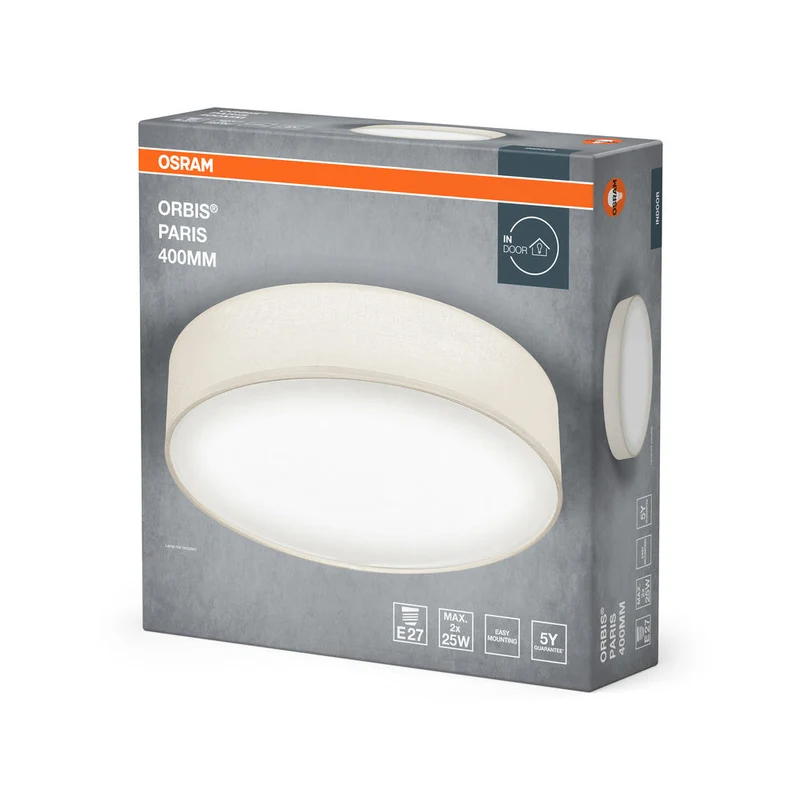 OSRAM ORBIS PARIS Plafonnier 400mm, beige, 2xE27