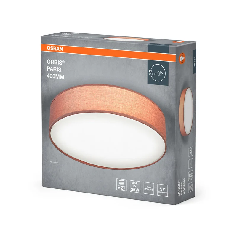 OSRAM ORBIS PARIS Plafonnier 400mm, marron, 2xE27