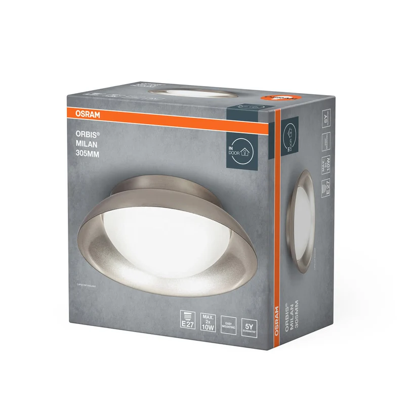 OSRAM ORBIS MILAN Plafonnier 305mm, Nickel, 2xE27