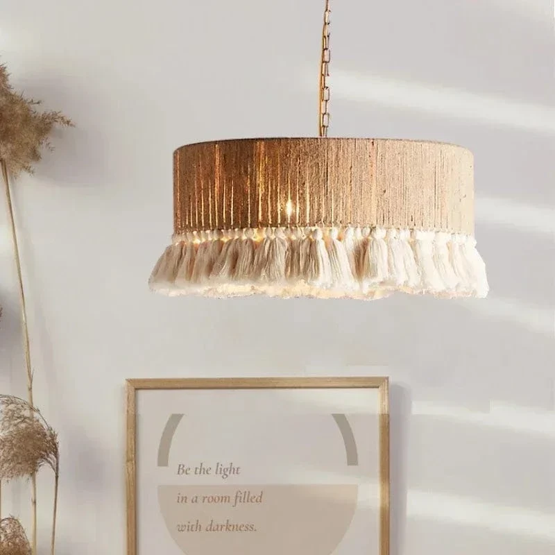 Suspension Boheme Jute Vintage en Macramé
