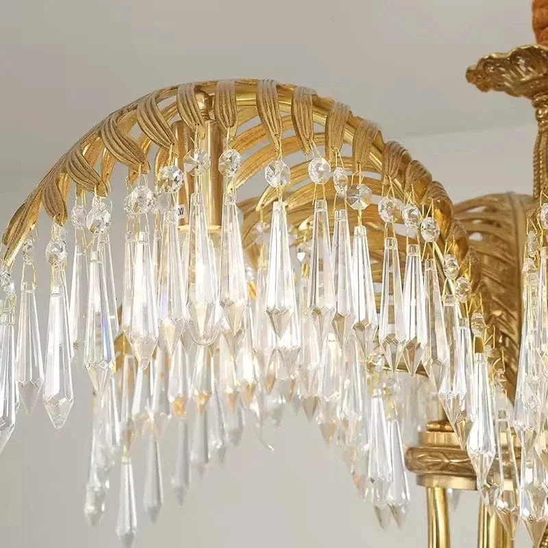 Lustre Chandelier Rétro en Bronze