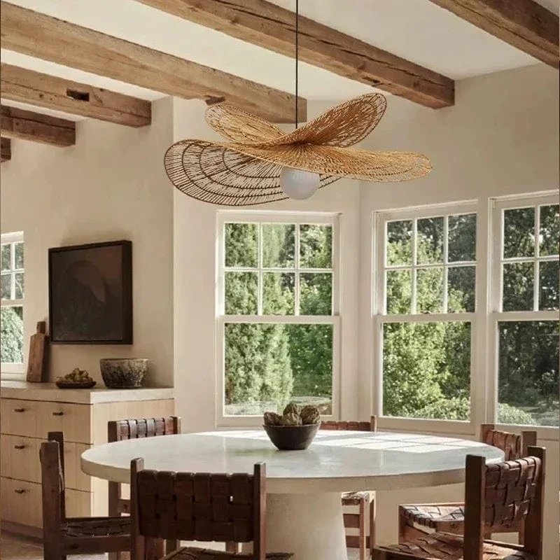 Luminaire Suspendu pour Cuisine en Rotin