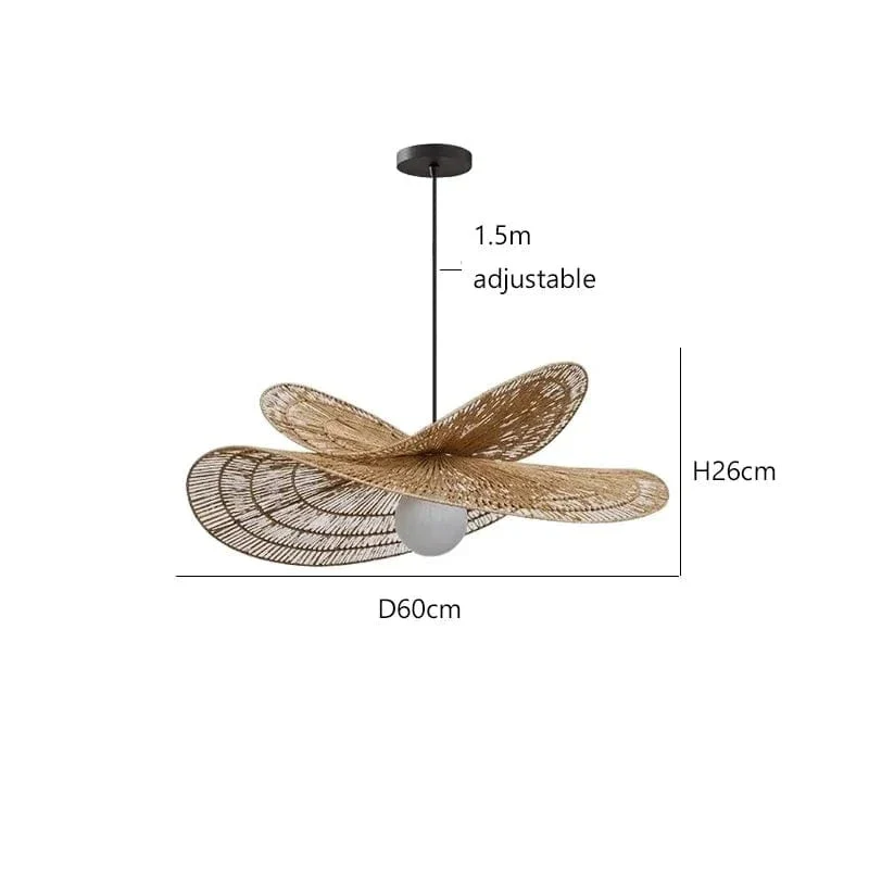 Luminaire Suspendu pour Cuisine en Rotin