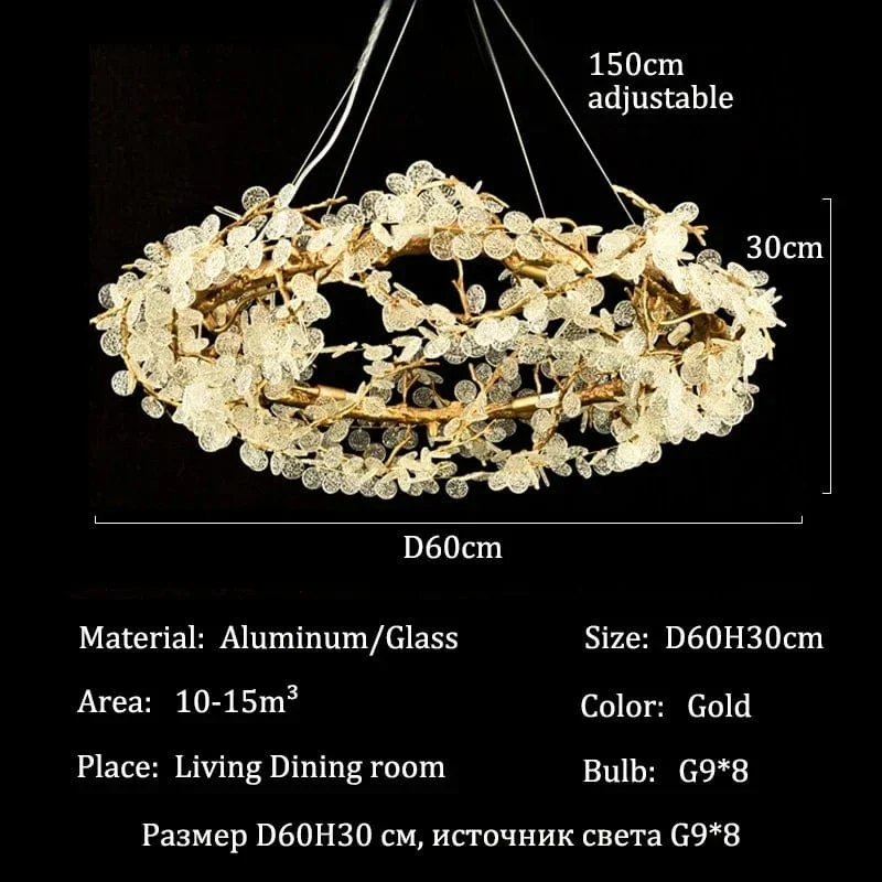 Modern Luxury Gold Chandeliers Home Villa Living Dining Room Lighting Decorate Pendant Lights Indoor Bar Hanging Lamps Fixtures