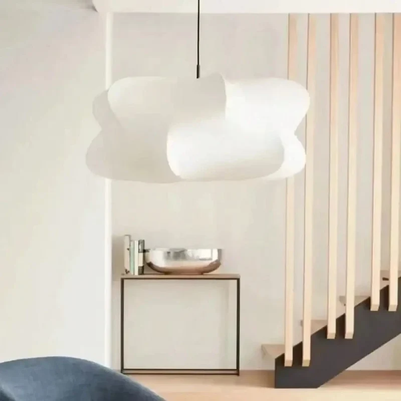 Wabi Sabi Living Room Ceiling Lamp Shop Bar Parlor Pendant Lights Silk Hanging Chandelier Home Decorations Lustre E27 (No Bulb))