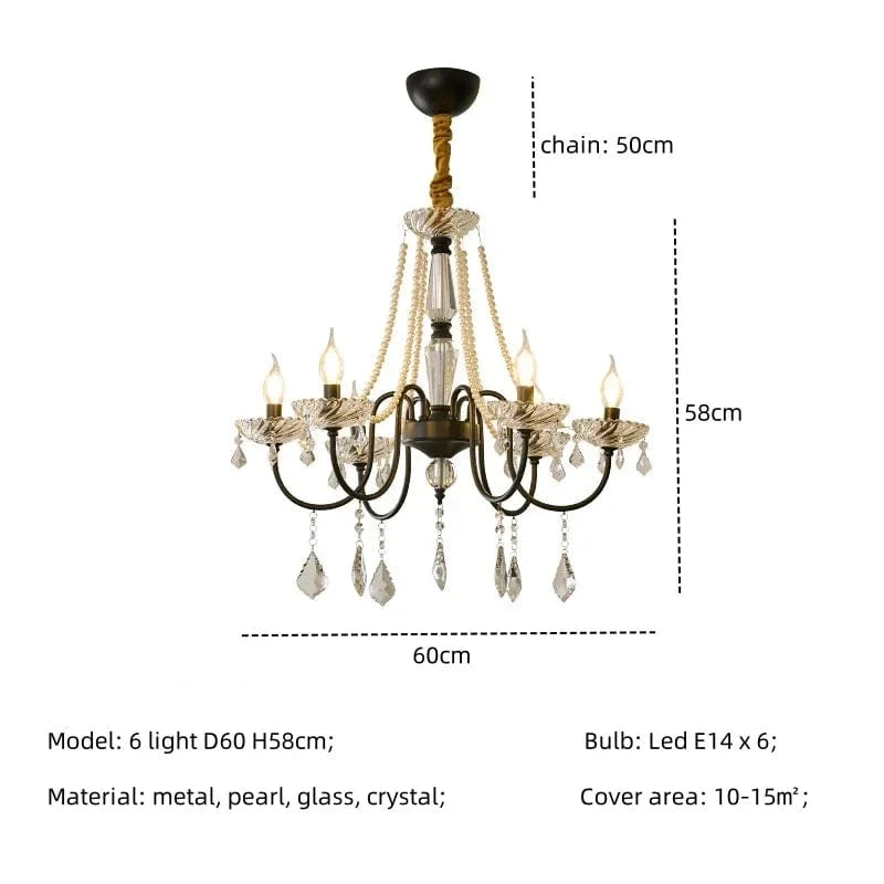 New American Luxury Crystal Led Chandelier Living Room Lustre E14 Led Pendant Light French Chandelier Lighting Led Lamparas