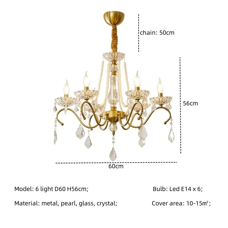 New American Luxury Crystal Led Chandelier Living Room Lustre E14 Led Pendant Light French Chandelier Lighting Led Lamparas