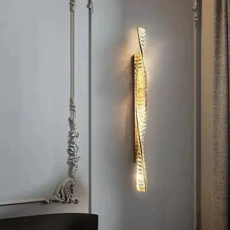 Applique Murale Longue LED en Cristal