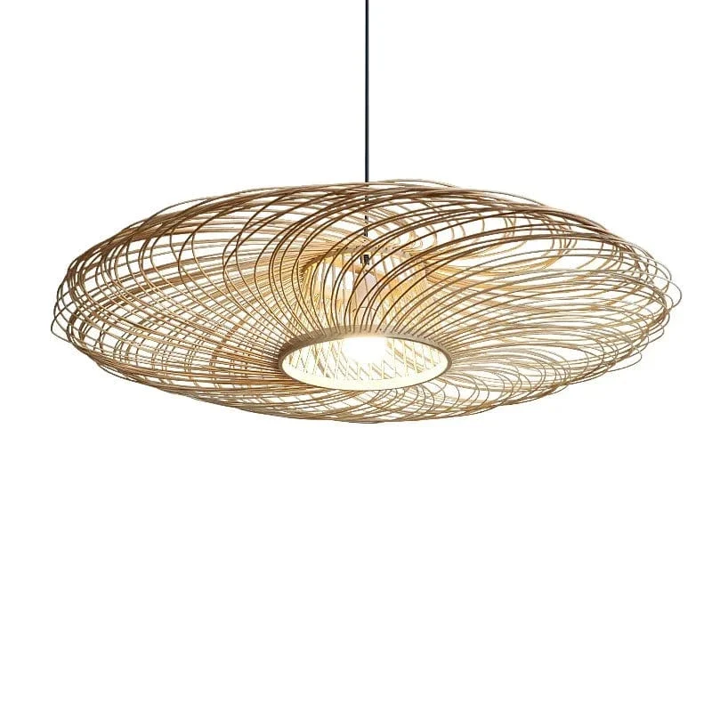 Large Wicker Pendant Lamp Wabi Sabi Style Rattan Chandelier For Living Room Bedroom Restaurant Wood Hand Woven Pendant Lamp
