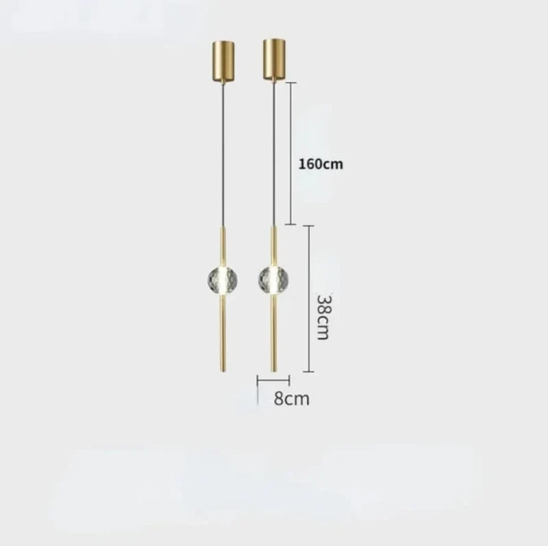 Crystal Led Pendant Light for Bedroom Bedside Hotel Entrance Hanging Lamp Home Indoor Decoration Modern Decor Suspension Lustres