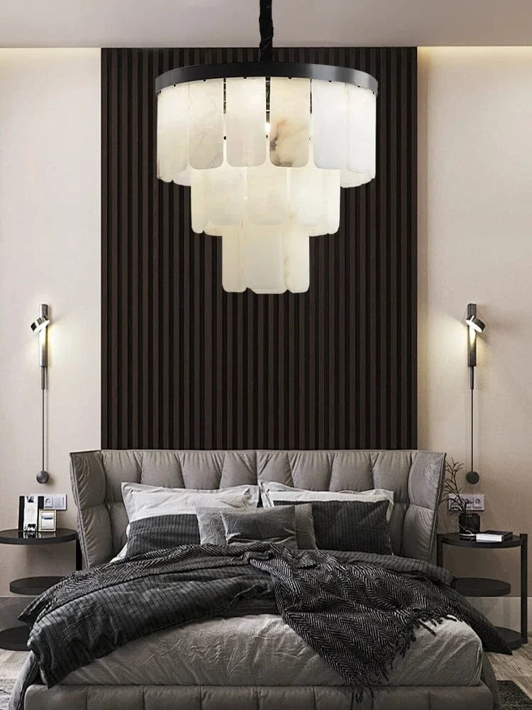 Marble Chandelier Duplex Loft Chandelier Lighting Living Room Pendant Light Minimalist Modern Bedroom Dining Room Hanging Lamp