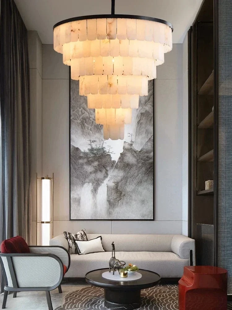 Marble Chandelier Duplex Loft Chandelier Lighting Living Room Pendant Light Minimalist Modern Bedroom Dining Room Hanging Lamp
