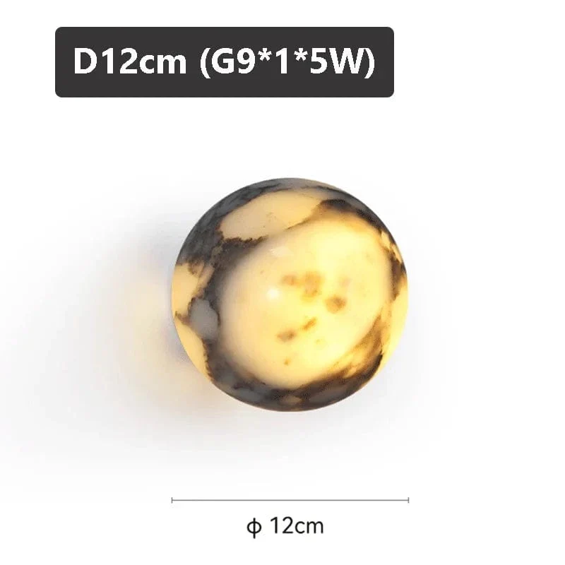 Ball Marble Natural Stone Wall Lamp Bedroom Bedside LED Light Luxury High-end Living room Hallway Staircase Sink Sconce