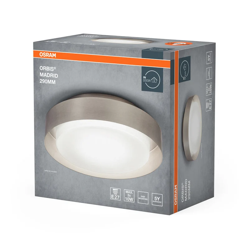 OSRAM ORBIS MADRID Plafonnier 290mm, Nickel, E27