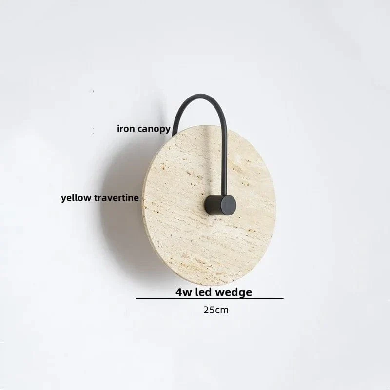Applique Murale en Pierre Terrazzo IWHD – Lampe LED pour Salle de Bain, Chambre, Couloir et Extérieur
