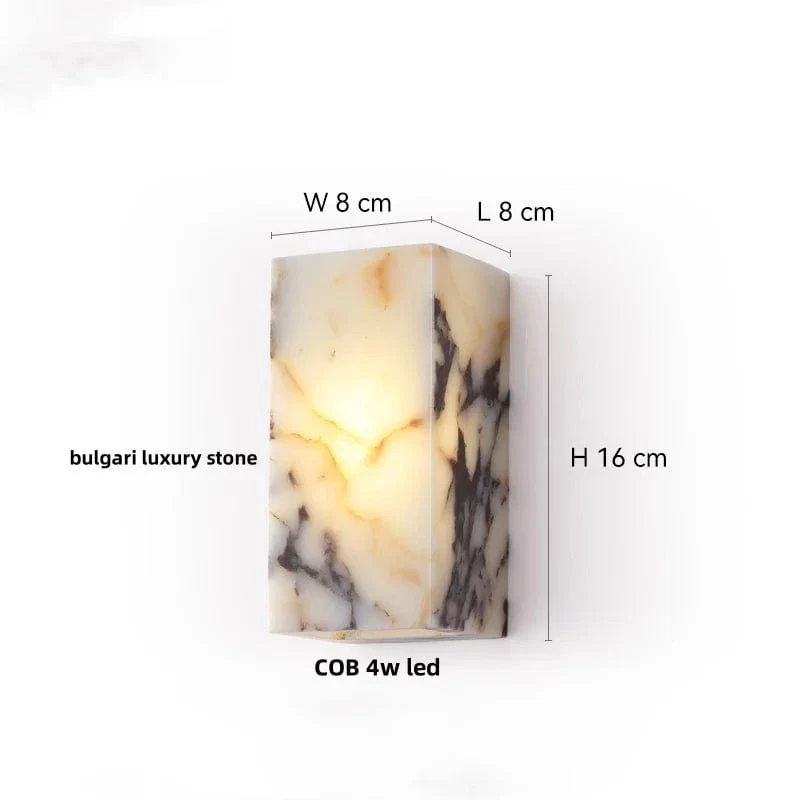 Applique Murale en Pierre Terrazzo IWHD – Lampe LED pour Salle de Bain, Chambre, Couloir et Extérieur