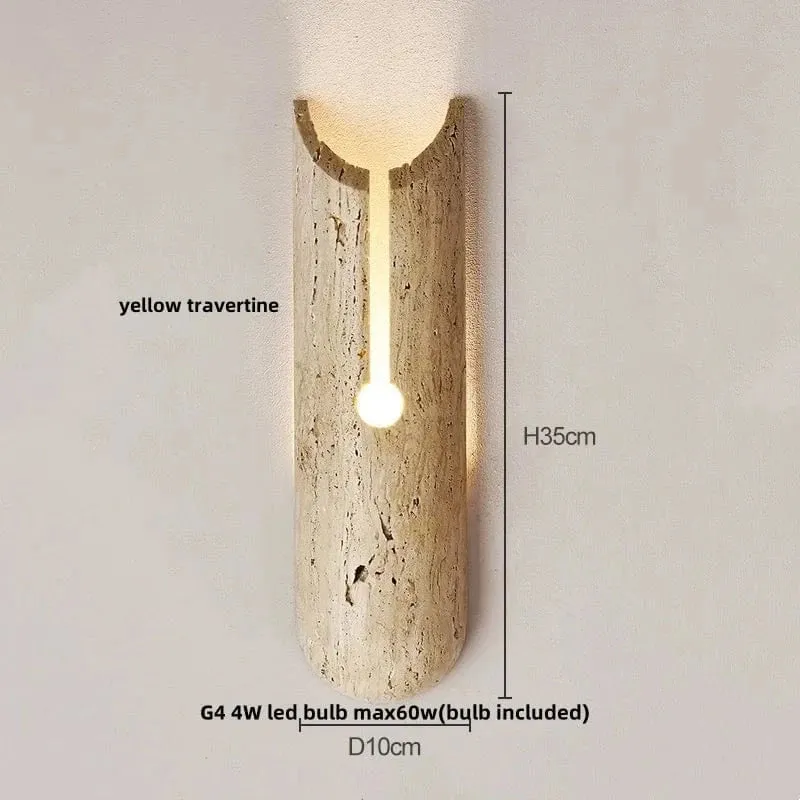Applique Murale en Pierre Terrazzo IWHD – Lampe LED pour Salle de Bain, Chambre, Couloir et Extérieur