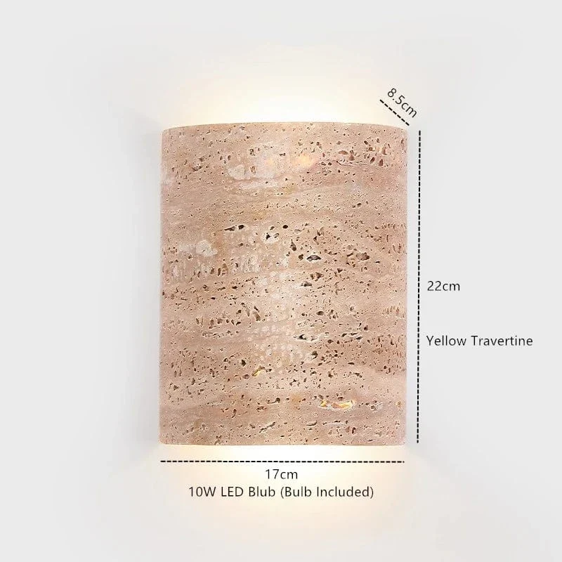 Applique Murale en Pierre Terrazzo IWHD – Lampe LED pour Salle de Bain, Chambre, Couloir et Extérieur