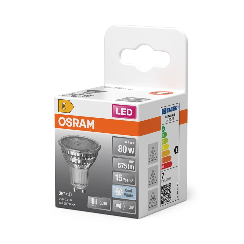OSRAM LED réflecteur lampe LED STAR PAR16 6.9W 840 GU10 575lm, 575 lm, 4000 K, blanc froid