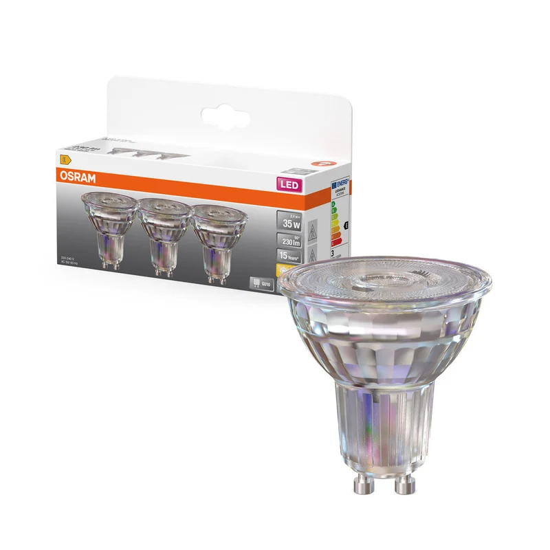 OSRAM LED réflecteur lampe LED STAR PAR16 2.6W 827 GU10, 230 lm, 2700 K, blanc chaud, pack de 3