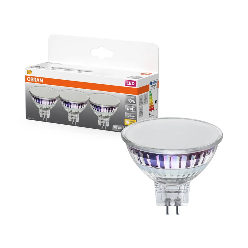 OSRAM SPOT MR16 GL 50 LED-lampe réflecteur, 5,3W, 630lm, GU5.3, blanc chaud