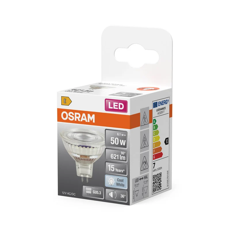 OSRAM LED STAR MR16 12V Spot LED (ex 50W) 6,5W / 4000K Blanc froid GU5.3