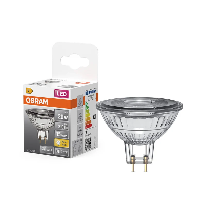 OSRAM SPOT MR16 GL 20 LED-Reflektorlampe, 2,6W, 200lm, GU5.3, blanc chaud