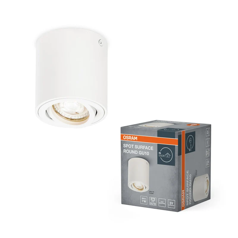 OSRAM Spot Surface Round Spot de plafond en saillie, Ø 80mm, blanc, GU10
