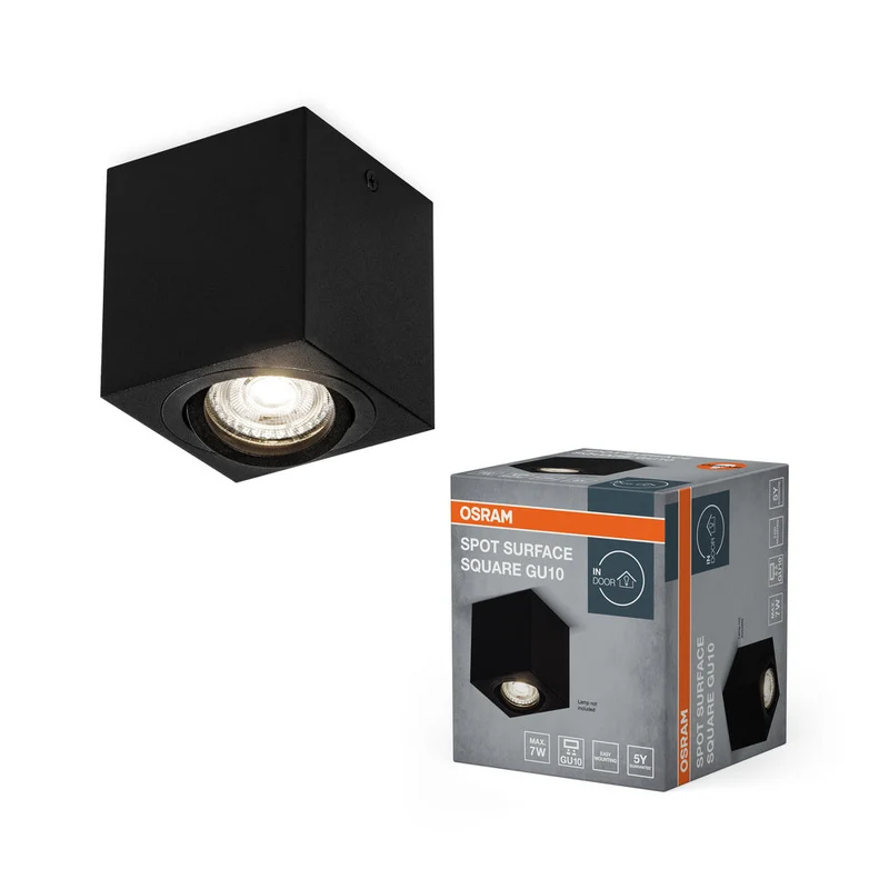 OSRAM Spot Surface Carré Spot de plafond en saillie 80x80mm, noir, GU10