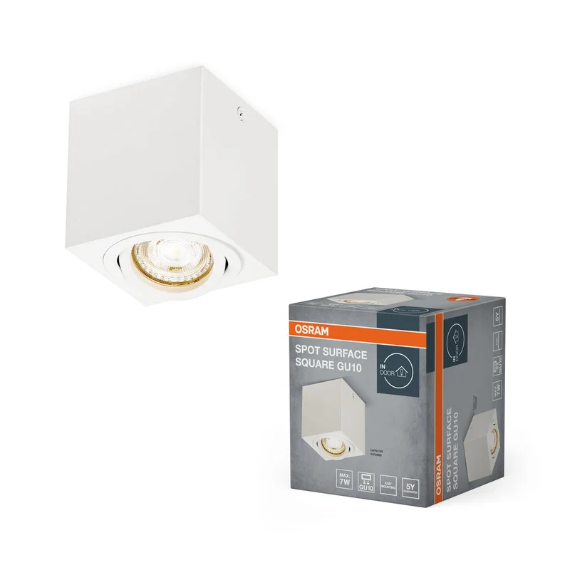 OSRAM Spot Surface Carré Spot de plafond en saillie 80x80mm, blanc, GU10