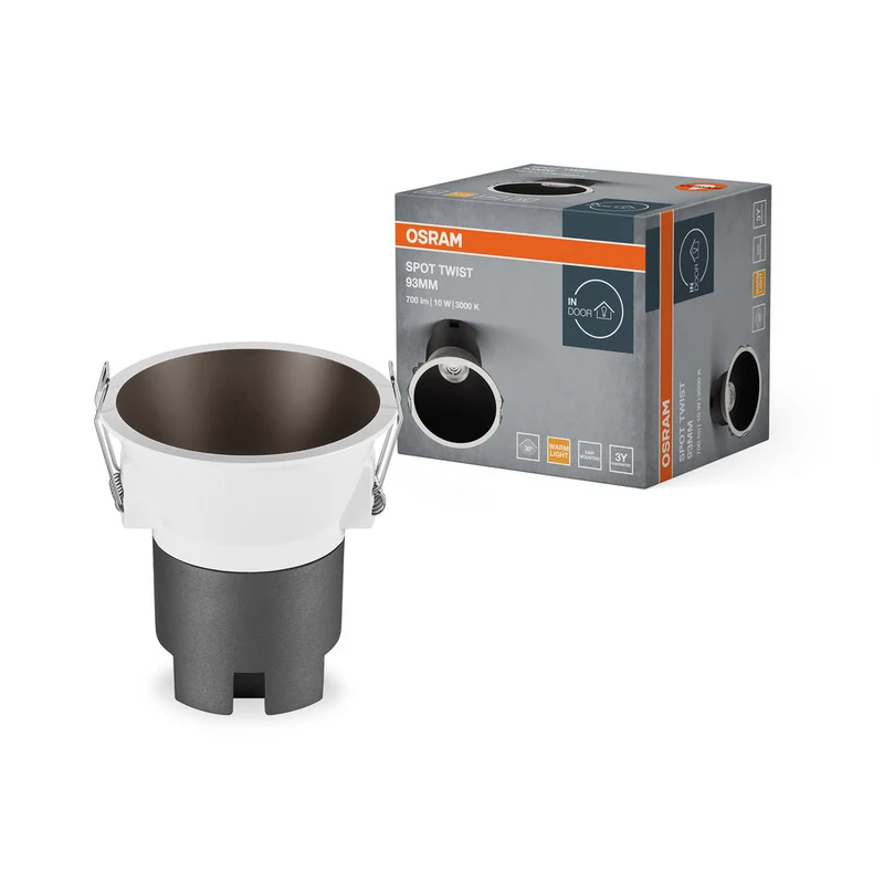 OSRAM SPOT TWIST Ø 93mm Plafonnier encastré, noir, 10W, 800lm, 830 WT