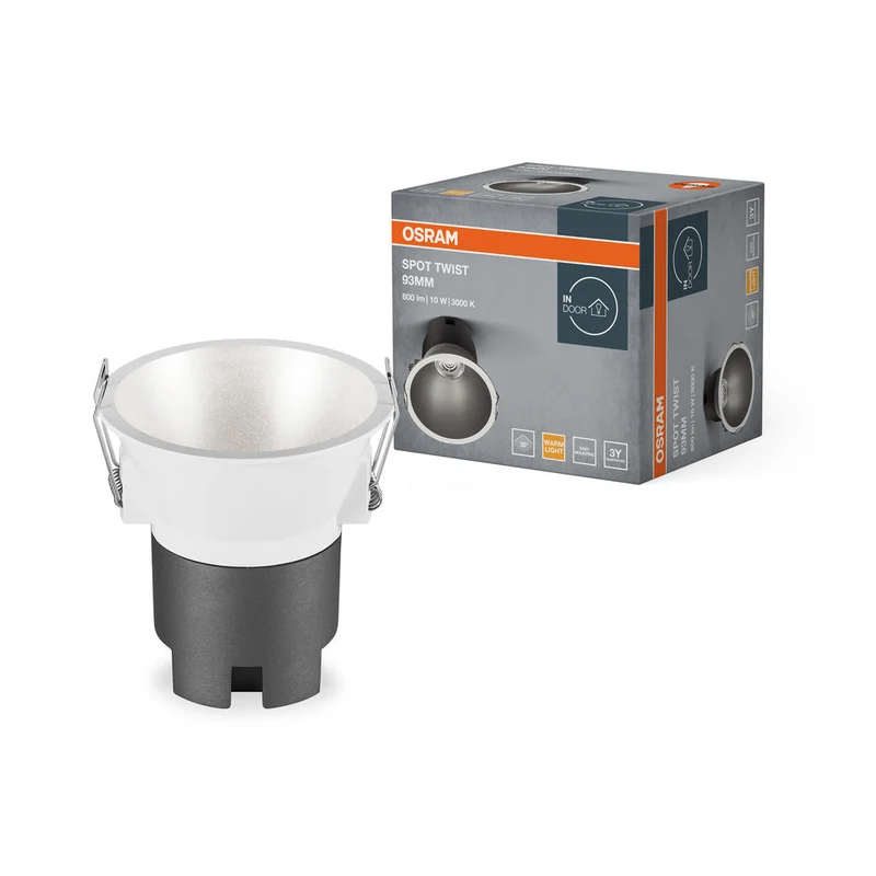 OSRAM SPOT TWIST Ø 93mm Plafonnier encastré, argent, 10W, 800lm, 830 WT