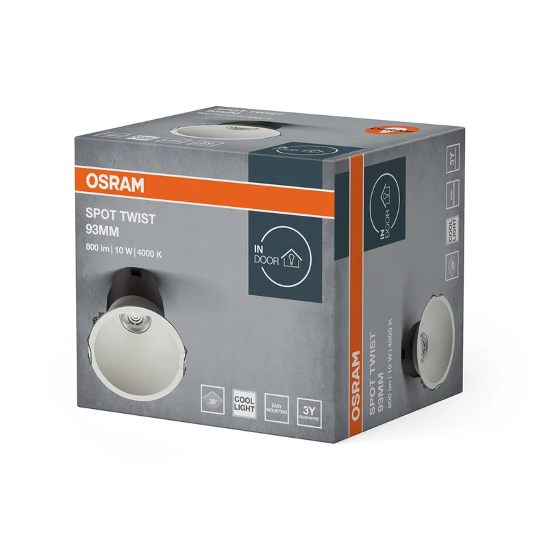 OSRAM SPOT TWIST Ø 93mm Plafonnier encastré, blanc, 10W, 800lm, 840 WT