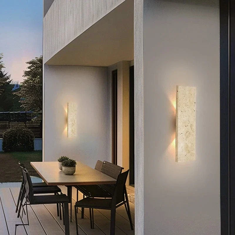 Lampe Murale Étanche Extérieure – Lampe Murale LED en Pierre Naturelle pour Chambre & Extérieur