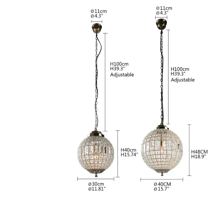Suspension Boule de Verre