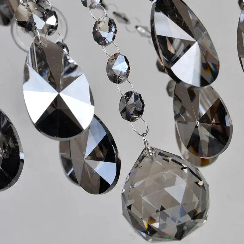 Smoked Crystal Chandelier High Quality K9 Crystal Chandeliers Light Lustres Cristal Chandelier LED Villa Pendant Lighting Lamp