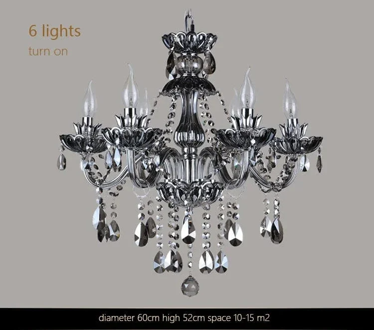 Smoked Crystal Chandelier High Quality K9 Crystal Chandeliers Light Lustres Cristal Chandelier LED Villa Pendant Lighting Lamp